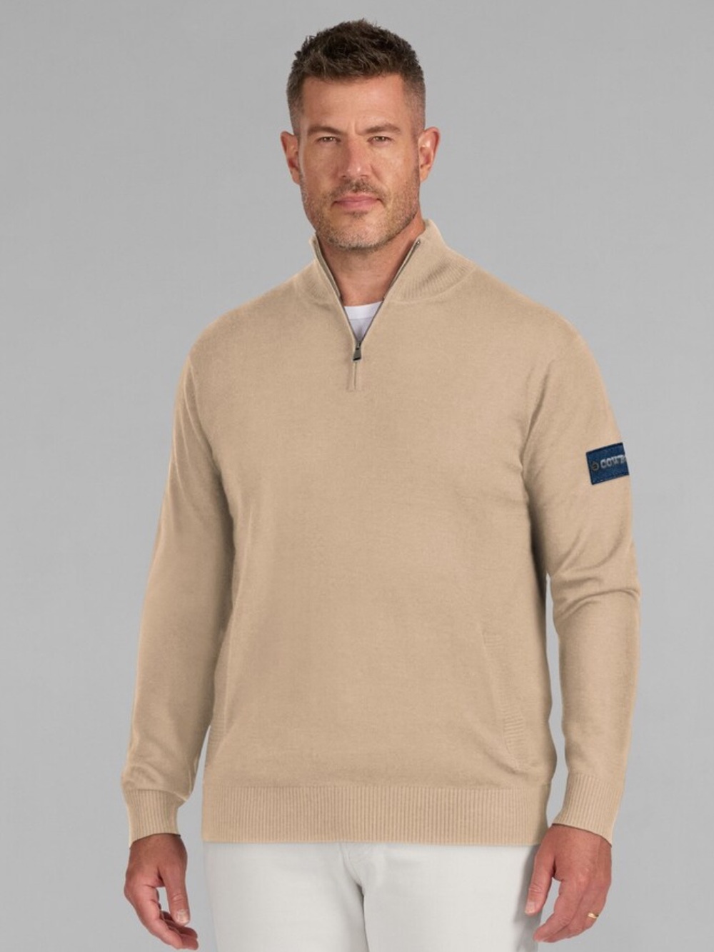Men’s  NWT J. PALMER DALLAS COWBOYS TAN FRANCHISE QUARTER ZIP SWEATER SIZE LARGE